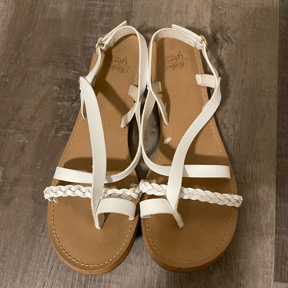 White strappy sandals